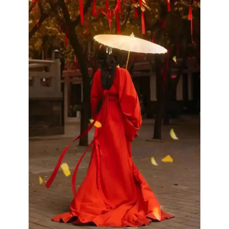 DY20[Zhaojun]Emas Tenun Merah, Restorasi Makam Ma Shan Chu Merah, Hanfu Kereta Lurus Baru, Kostum Kuno Berburu, Negara Perang