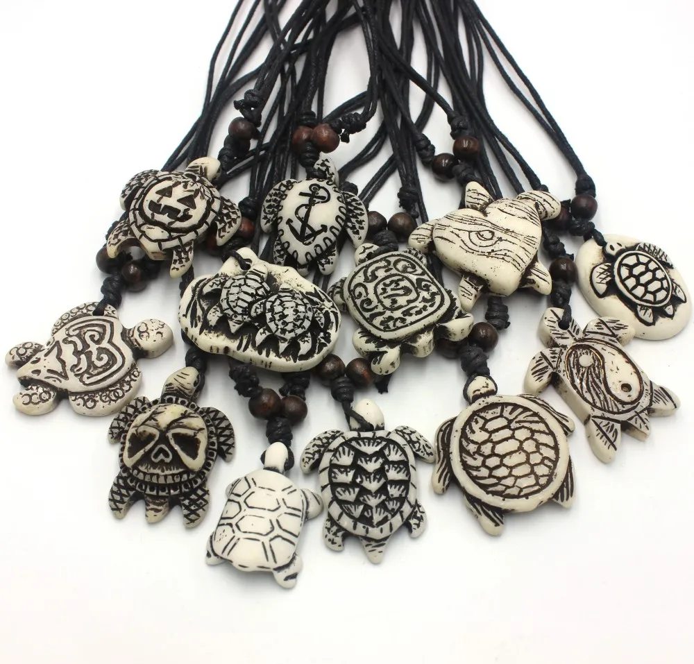 12pcs/Lot Vintage Sea Turtles Pendant Necklaces Hawaiian Turtle Charms Surfer Jewelry Wholesale Gothic for Men Women - view 3