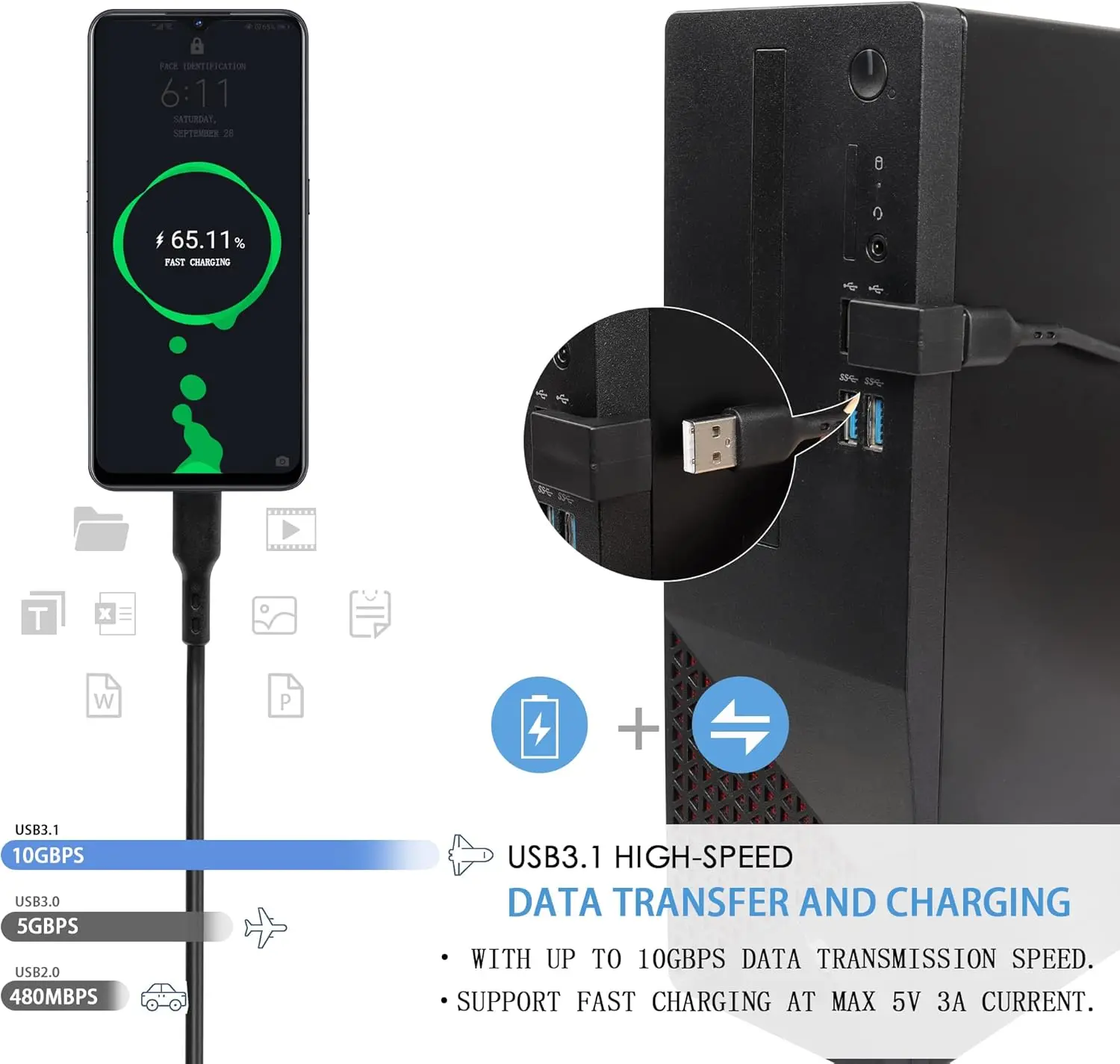 U-forma usb 3.1 adaptador, macho para fêmea conector de acoplador, 10 s, usb tipo a, transferência de dados, otg para pc e laptop, 2pack