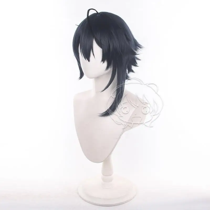 Anime Arknights Vigil Herren Cosplay Perücken Kostüme Kopfbedeckung 40cm Lange Simulierte Kopfhaut Dicke Gemischte Voluminöse Langhaar-Perücken – Detail 4