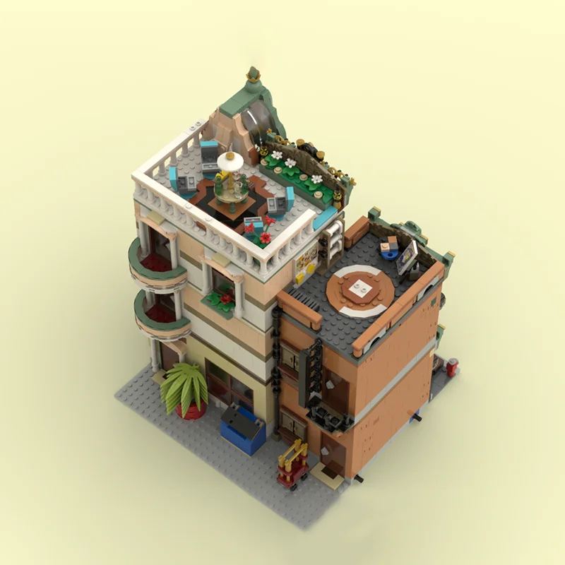 2904 stücke MOC Stadt Platz Kommerziellen Gebäude Modulare Modell Blöcke Montieren DIY Kreative Weihnachten Geschenk Idee Bildung Spielzeug Kinder