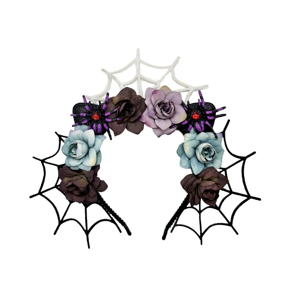 

Exaggerated Skull Head Headband Simulation Bat Halloween Decor Halloween Hair Hoop Colorful Funny Gothic Flower Hairband Cosplay