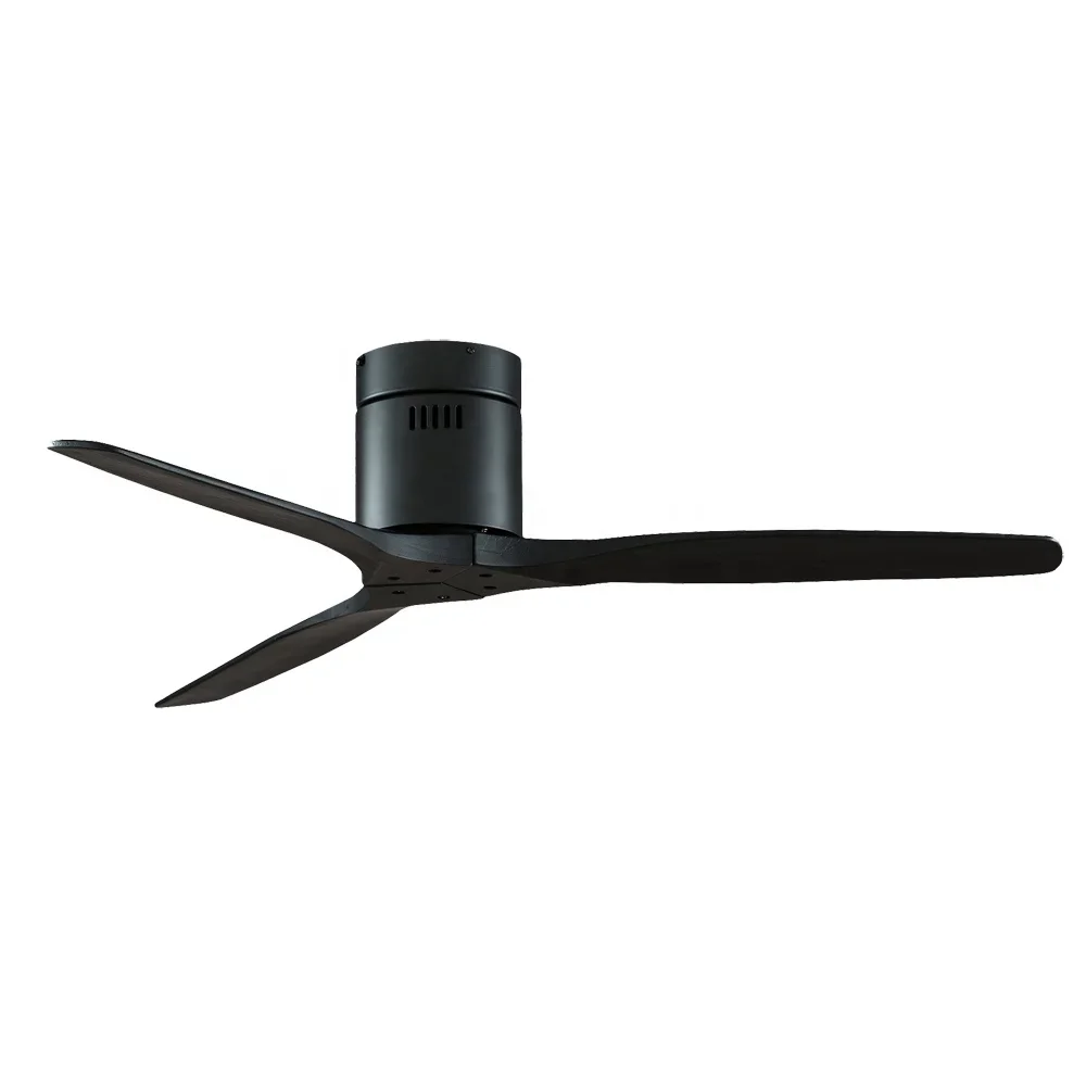 52Inch Brushed Luxury 3 Wooden Blade DC 85V - 260V Motor Decorative Ceiling Fan Ventilator Light Remote Control