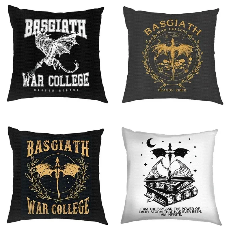 Fourth Wing Printed Cushion Cover for Living Room, Basgiath War Prints, Fly or Die, Dragon Rider, Pillow Case, Cushion Cover