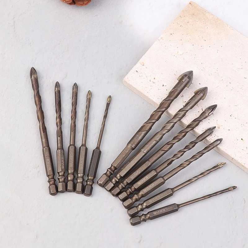 

5/7PCS High Quality Cross Hex Tile Drill Bit For Glass Concrete Ceramic Tile Hole Opener Alloy Bits Set