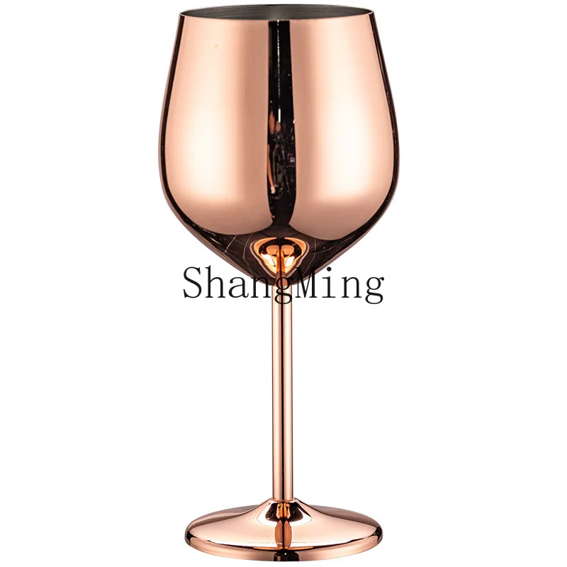 PYH light luxury stainless steel single-layer goblet large-capacity electroplated glass champagne glass