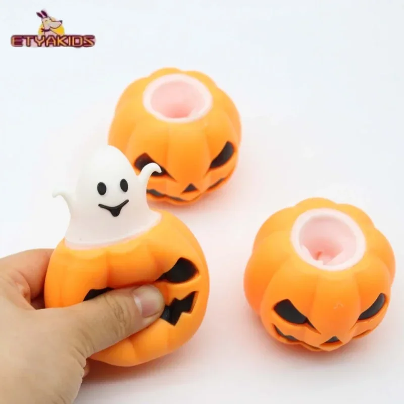 Funny Pumpkin Halloween Ghost Squeezing Toy Stress Relieving for Children Adult Pinch Anti-stress Slow Rebound TPR Party Gifts