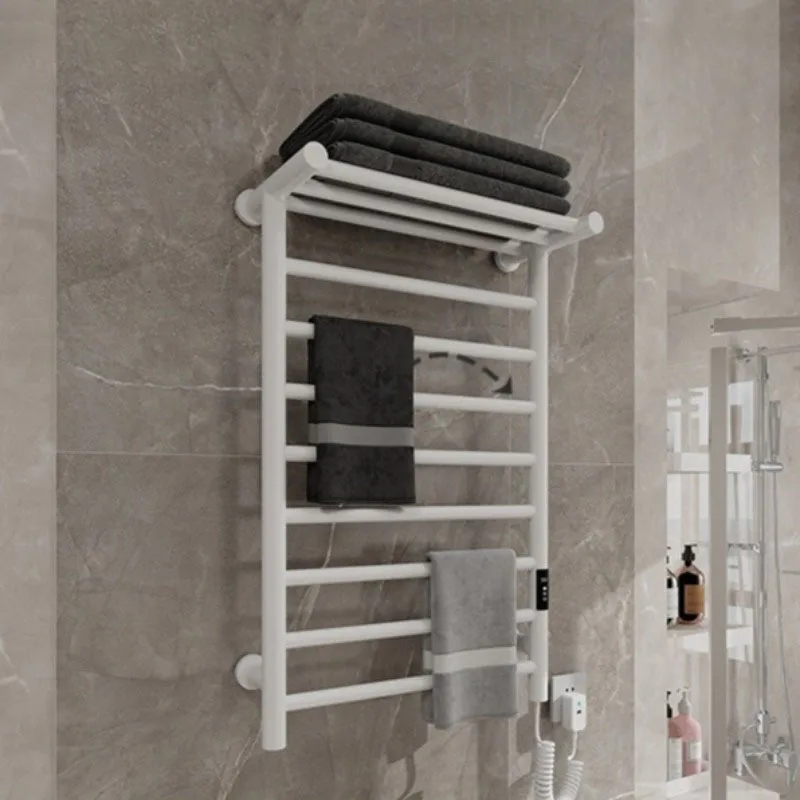 

Digital Heating Towel Rack Bathroom Wall Mounted Waterproof Electric Towel Warmers Stainless Steel Simple Hunging Storage