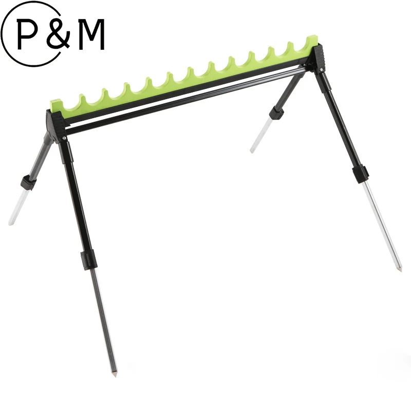 

Outdoor Multi-Rod Support Bracket, Adjustable 2-Section Telescopic Zinc Alloy Multi-hole Sea Rod Ground Insert Holder