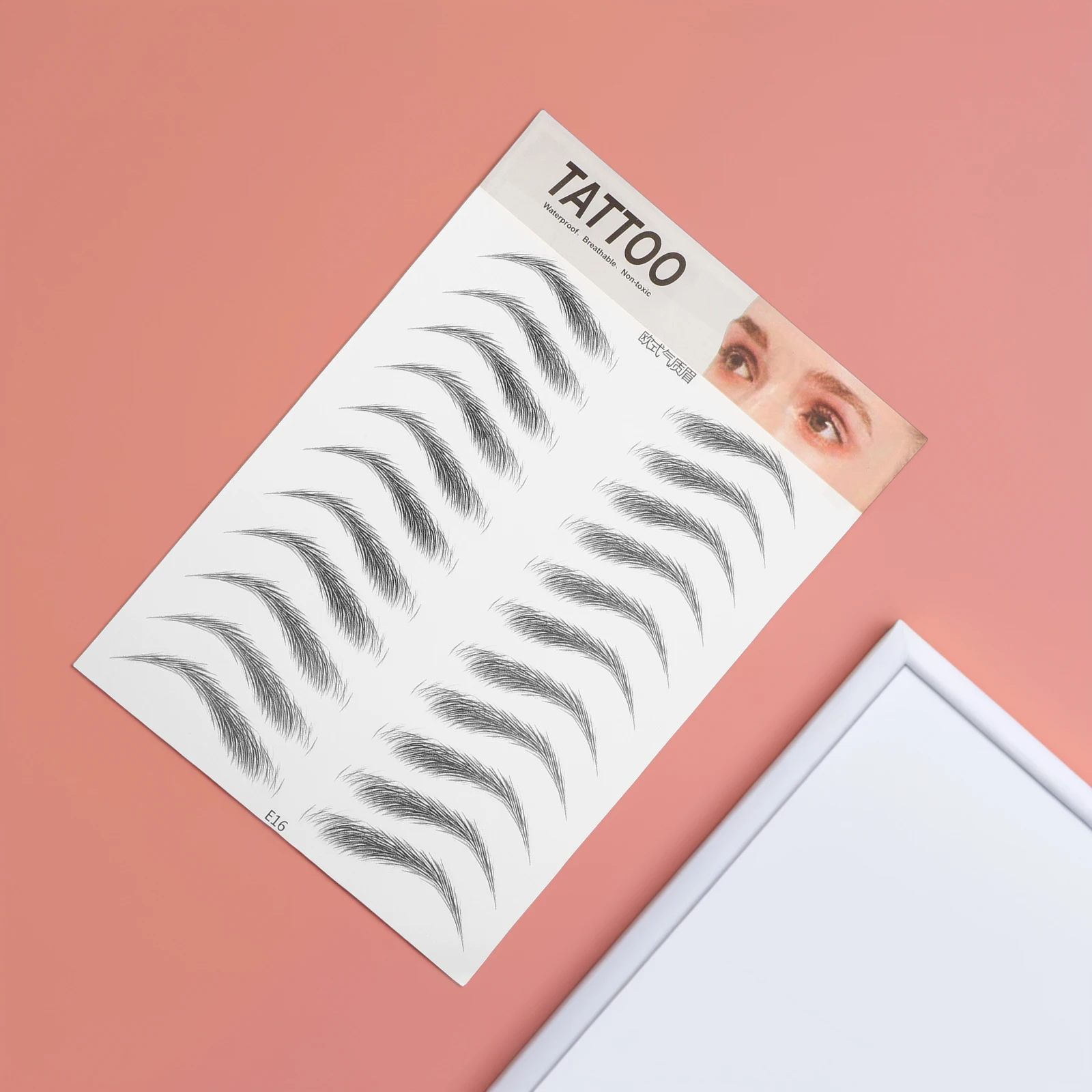 

5 Pcs Eyebrow Stickers Stencils for Women Figure Tattoo Water Transfer Paper Black Imitation Brown