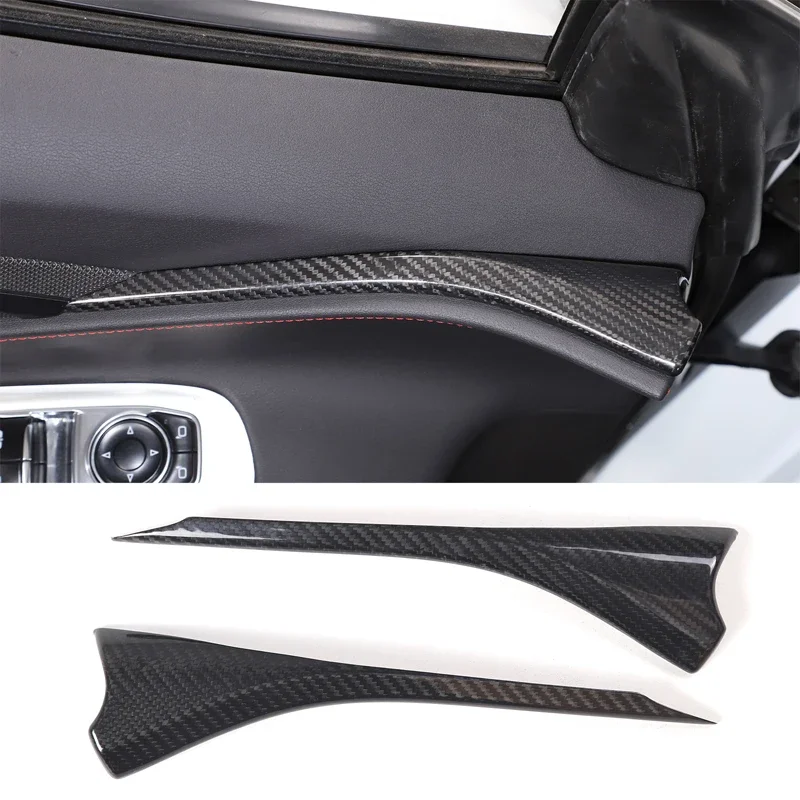 For Chevrolet Corvette C8 Z51 Z06 2020 + Car Interior Door Panel Decorative Cover Real Carbon Fiber Interior Accessories 2 Pcs