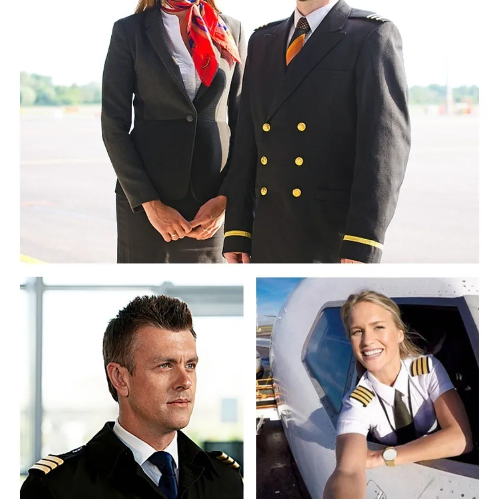 Fabric Pilot Uniform Epaulets High Quality 1 Pair Indian Ribbon Gold Stripe Shoulder Badges Aviation Uniform Epaulets