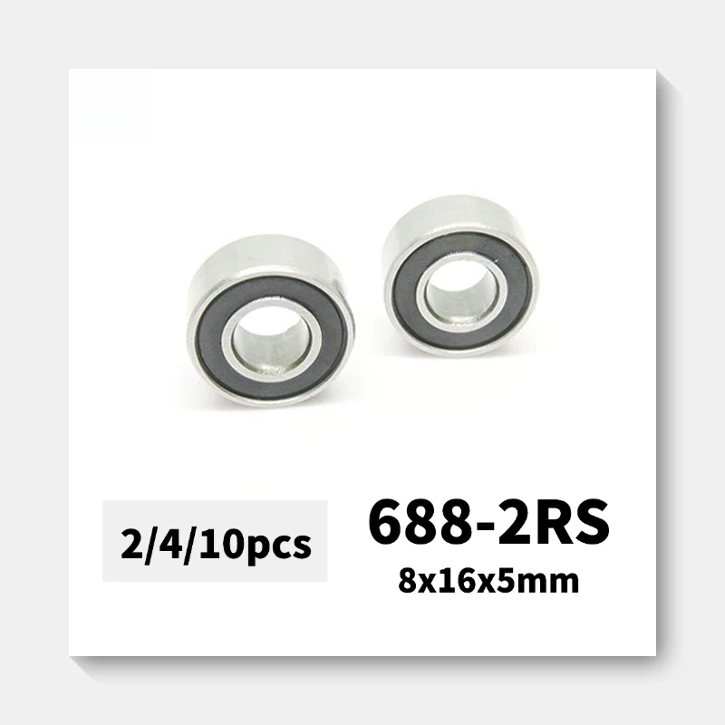 10pcs 688 2RS Bearing 8x16x5 Deep Groove Ball Bearing 8*16*5 Mini Bearing