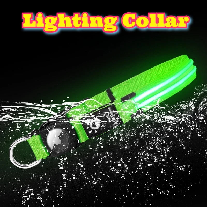 

Popular USB Rechargeable LED Glowing Dog Collar Anti Lost Tracker Safety Protective Cover Night Walking Visibility Accessory