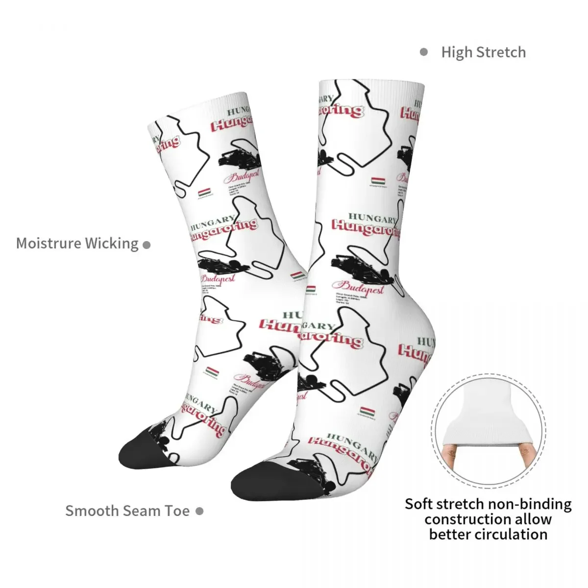 Hungaroring Hungary Socks Harajuku High Quality Stockings All Season Long Socks Accessories for Unisex Birthday Present