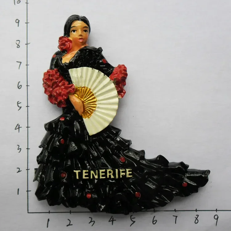 Fridge Magnet Tenerife Spain Barcelona Tourism Souvenirs Flamenco Dancer  Malaga Refrigerator 3D Magnetic Stickers Gift Ideas