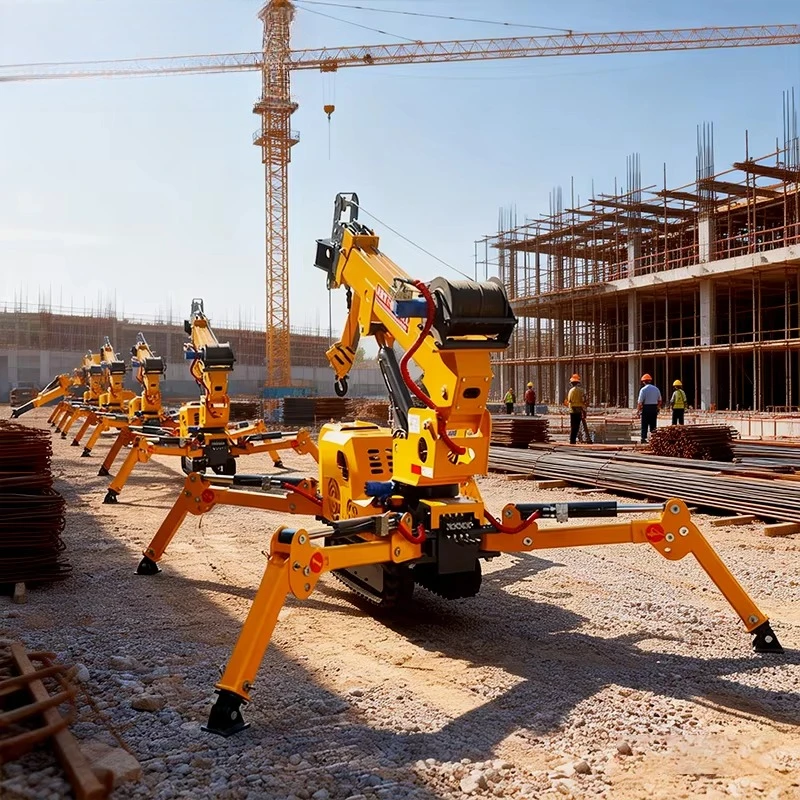 4Ton High Reach Spider Crawler Crane 11.5m Lifting Height Hydraulic Telescopic Boom Crawler Mounted For High Window Installation