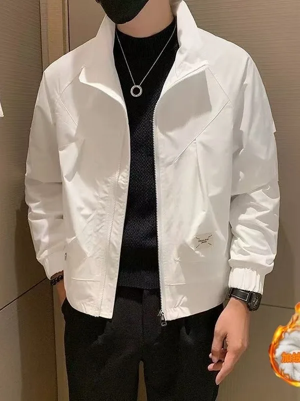 جديد 2025 ملابس خارجية للرجال من Faion Thiened Fce مبطنة بياقة واقفة Jaet ملابس خارجية للخريف والشتاء من البوليستر طويلة Sve #2