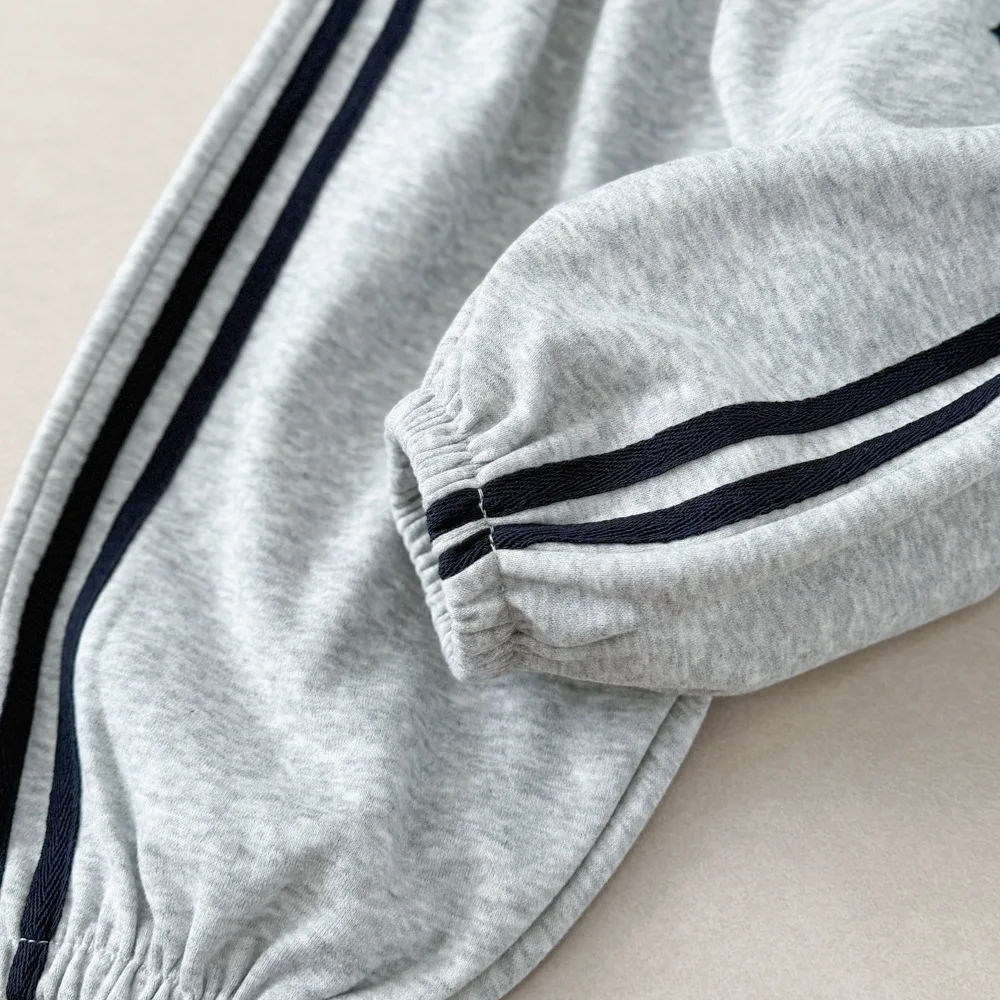 Kinder 2-teiliger Trainingsanzug Herbst Jungen Mädchen Stehkragen Reißverschluss Jacke+Hose Sets Stickerei Lässiges Sport-Outfit Kinder Sportbekleidung – Detail 9