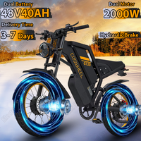 Electric Bike 2000W Motor 48V40AH Lithium Battery Motorcycle Hydraulic Brake E-bike Adult 20*4.0 Inch Fat Tire Electric Bicycle