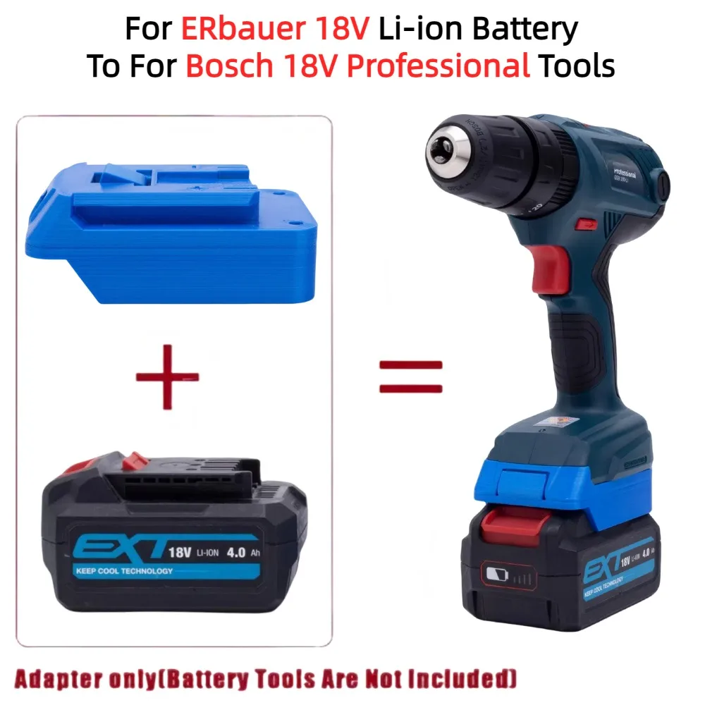 For ERbauer EXT 18V Li-ion Battery TO Bosch 18V Professional System Cordless Power Tools Battery Adapter/Converter(Only Adapter)