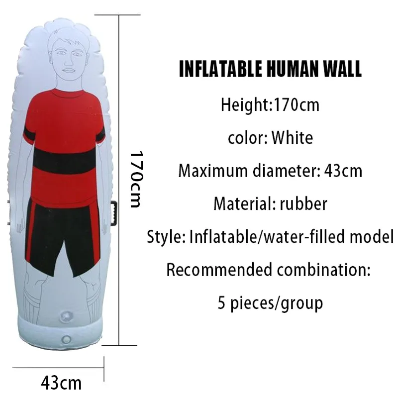 Inflatable Soccer Dummy Portable Goalkeepr Air Mannequin Free Kick Defender Wall Football Practice Tumbler Soccer Training Dummy