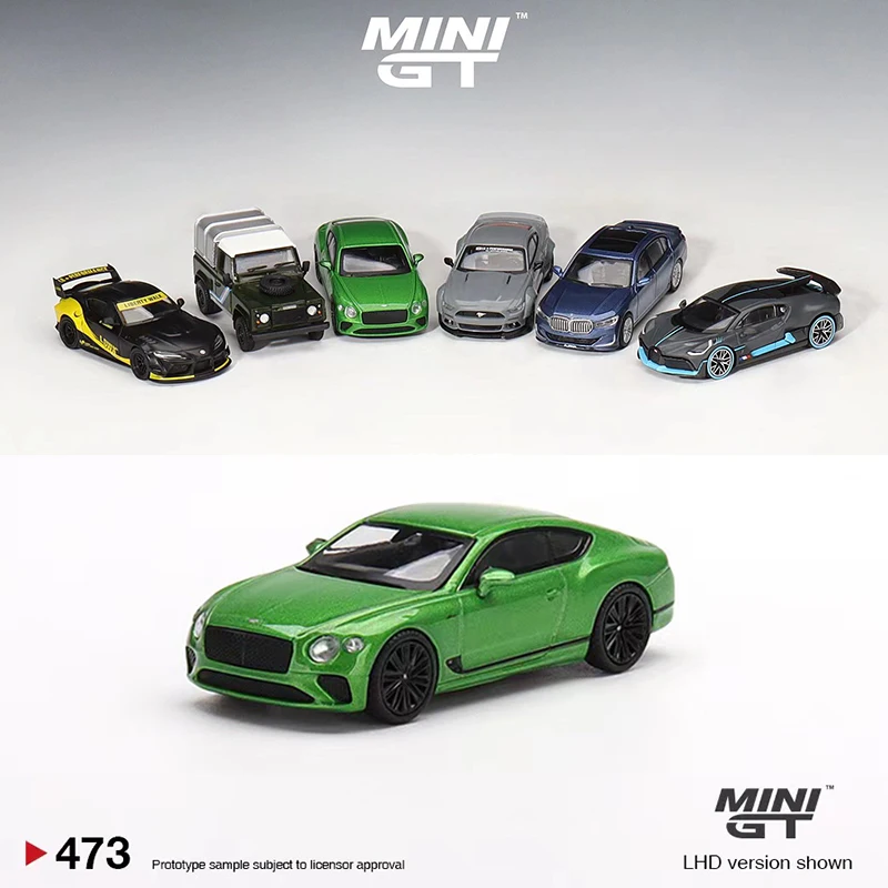 

MINI GT 1:64 Model Car B Continental GT Speed 2022 Alloy Die-Cast #473 LHD Apple Green