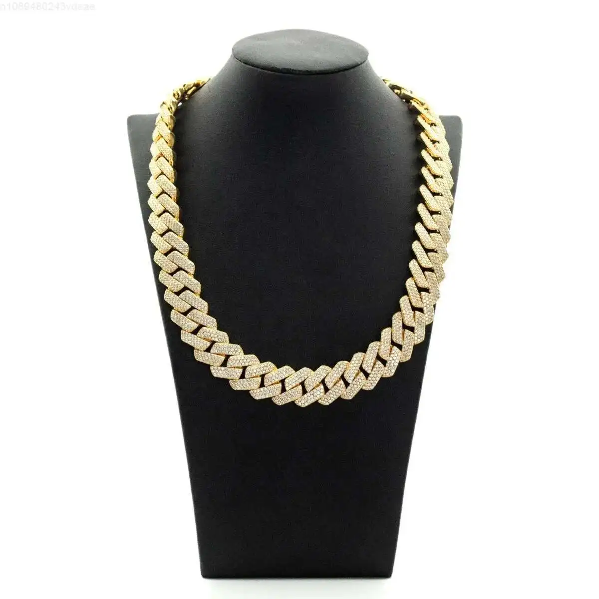 

luxury jewelry 15mm 3row 925 Sterling silver Iced Out Diamond Hip Hop Jewelry Cuban Link Chain