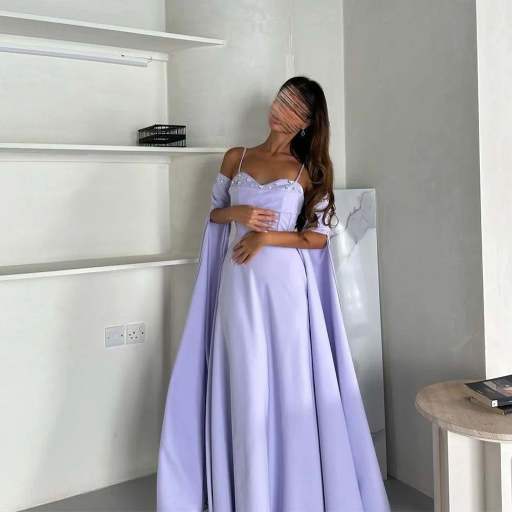 Purple Formal Occasion Dresses 2023 A-line Luxurious Party Dress with Beads Ruching Long Sexy Evening Gowns فساتين مناسبة رسمية