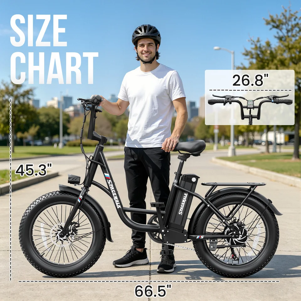 Spacewalk Fat Tire Electric Bike Adults 1500W Peak Motor 28MPH Speed 20x3.0 All Terrain Ebike 48V 13Ah Removable Battery NFC Unlock UL Certified USA Warehouse image 8