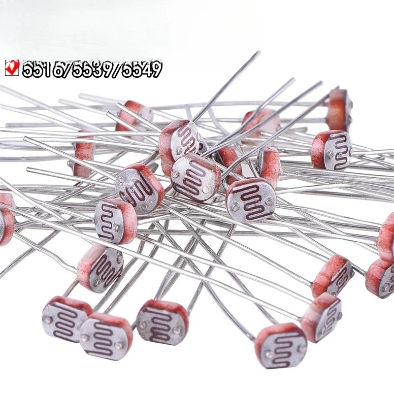 50PCS/lot  Photo Light Sensitive Resistor Photoelectric Photoresistor 5528 GL5528 5537 5506 5516 5539 5549 For Arduino