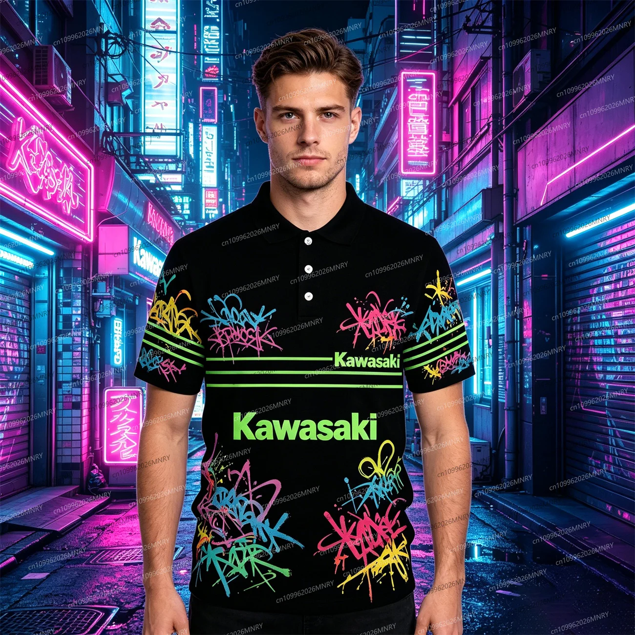 

Kawasaki tshirt Motocross T-shirt men Summer Mens Polo Shirt Quick Drying Cycling POLO shirt Suit Women Tshirt Sleeved Top