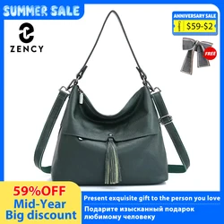 Zency Borsa a tracolla in vera pelle per le donne Vintage semplice Casual borsa a tracolla femminile nappa Shopper grande Tote Bag inverno
