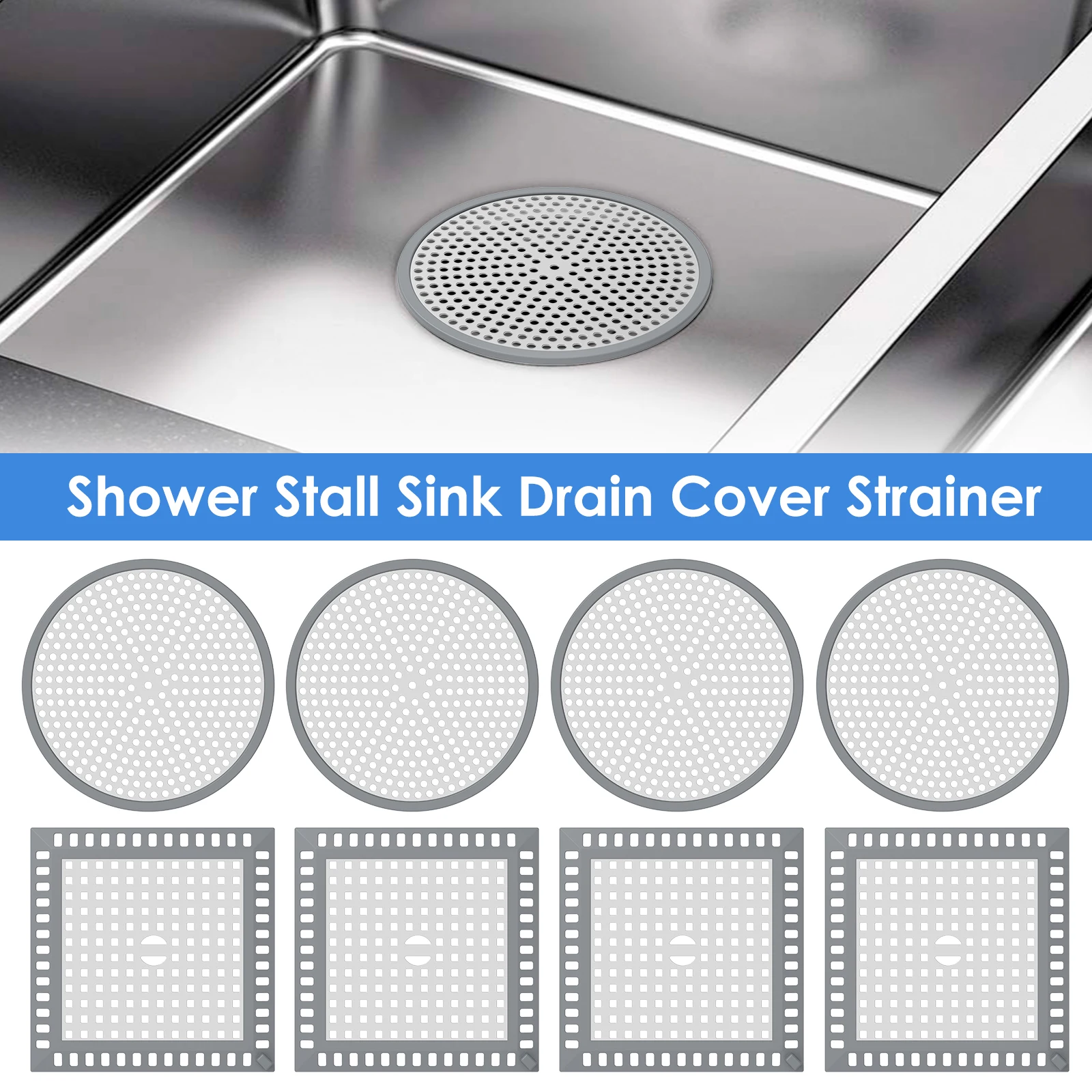 

4Pcs floor drain stickers bathroom hair filter hair net bathroom drain filter kitchen anti clogging anti cockroach bugs for Kitc
