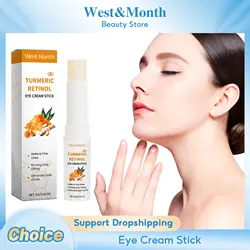 Turmeric Retinol Eye Cream Stick Remove Dark Circles Fade Fine Lines Anti Eye Bags Puffiness Lift Firming Brightening Eye Care