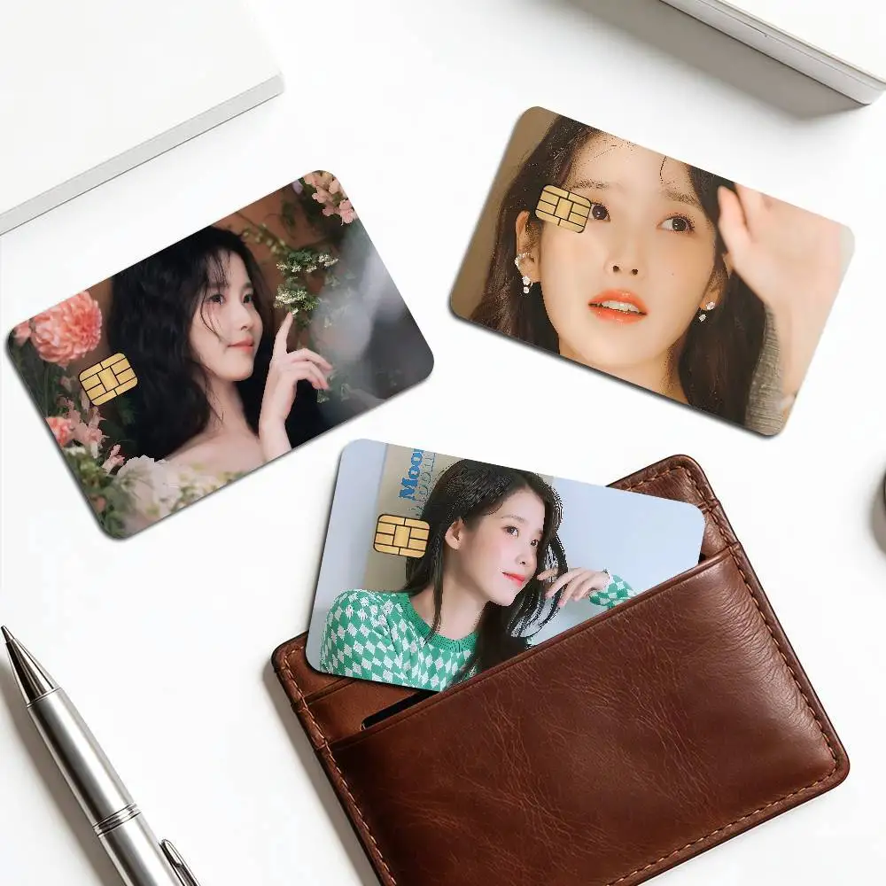 Korean singer IUs Game Anime Sticker Film Skin Cover Case for Small Large No Chip Debit Credit Card Front Side