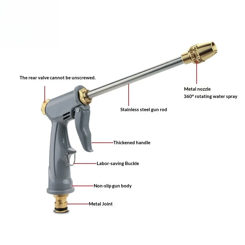 

High pressure car wash water gun, garden tools watering flowers and washing floors, long pole water gun, car rush artifact