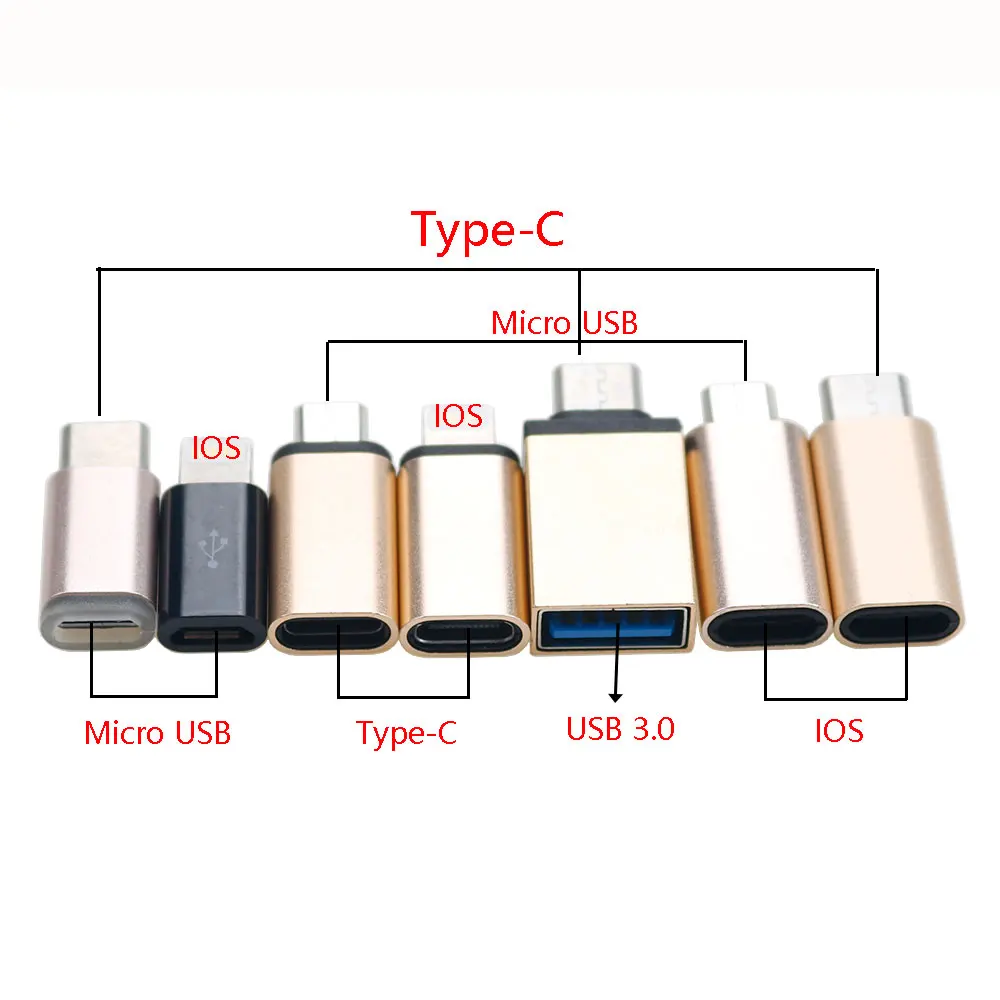 Micro USB to Converter Adapter For iPhone X 8 7 6 Plus Type C/IOS to Micro USB Adapter For Samsung S8 Xiaomi