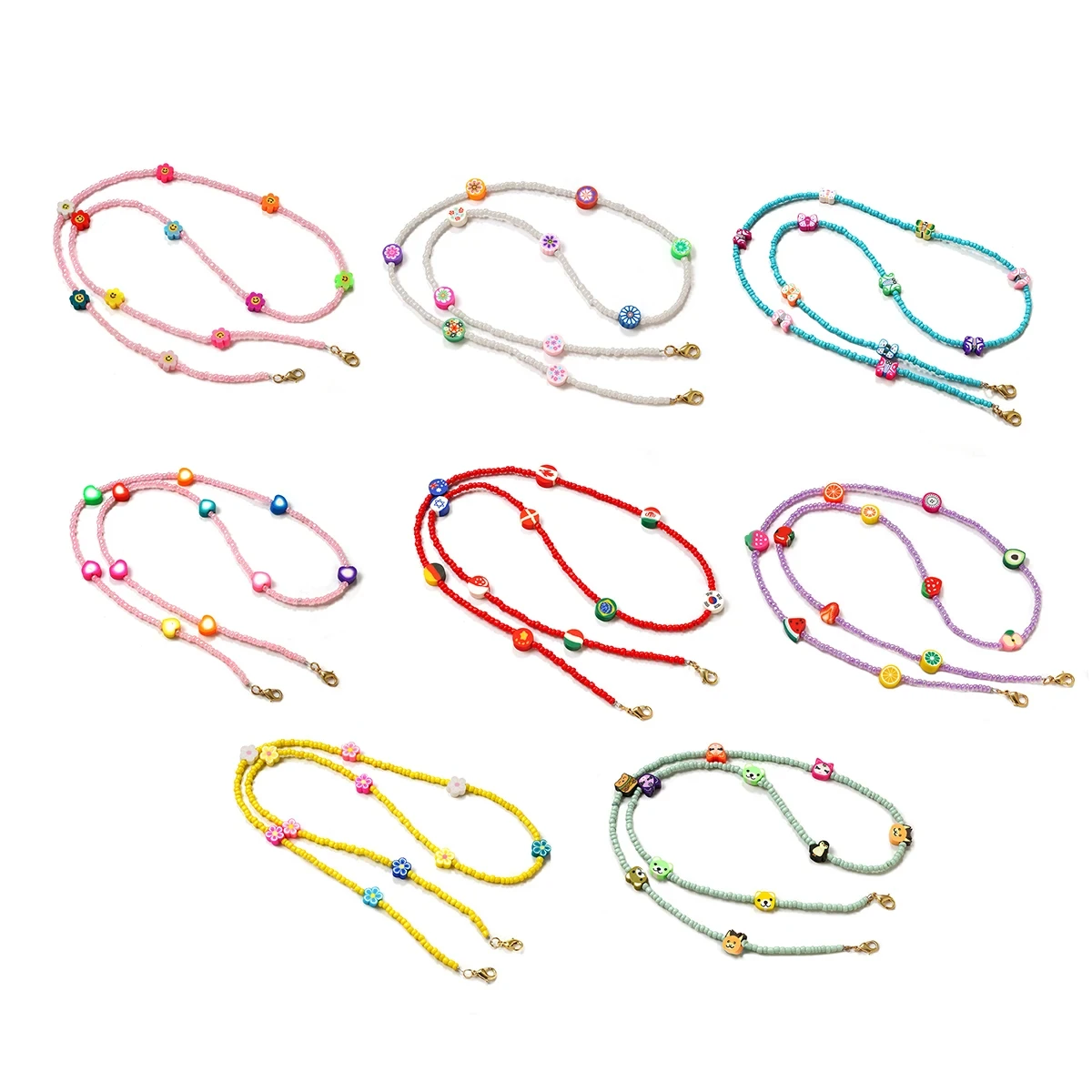 كارتون لطيف قناع حزام مطرز سلاسل النظارات قناع الوجه الحبل المضادة للانزلاق المرأة سلسلة عنق للنظارات الشمسية الفتيات الفتيان #5