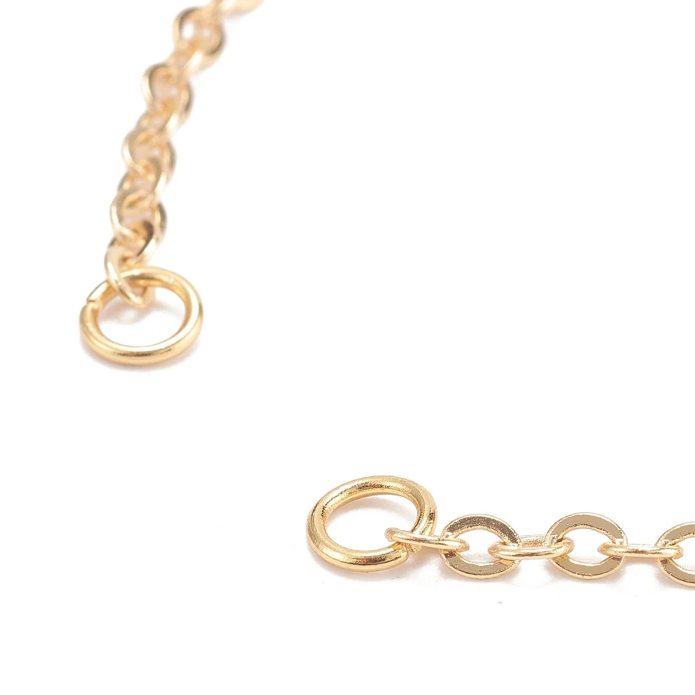 PandaHall 25 Stück Messing-Kabelketten-Armbandbausätze mit Biegeringen und Karabinerverschlüssen, Gold, 6-3/8 Zoll (16,3 cm) für DIY-Schmuck – Detail 3