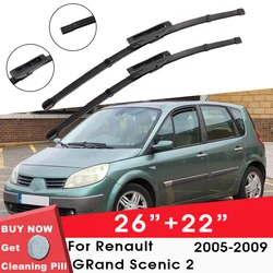 Car Wiper Blade Front Window Windshield Rubber Silicon Refill For Renault GRand Scenic 2 2005-2009 26