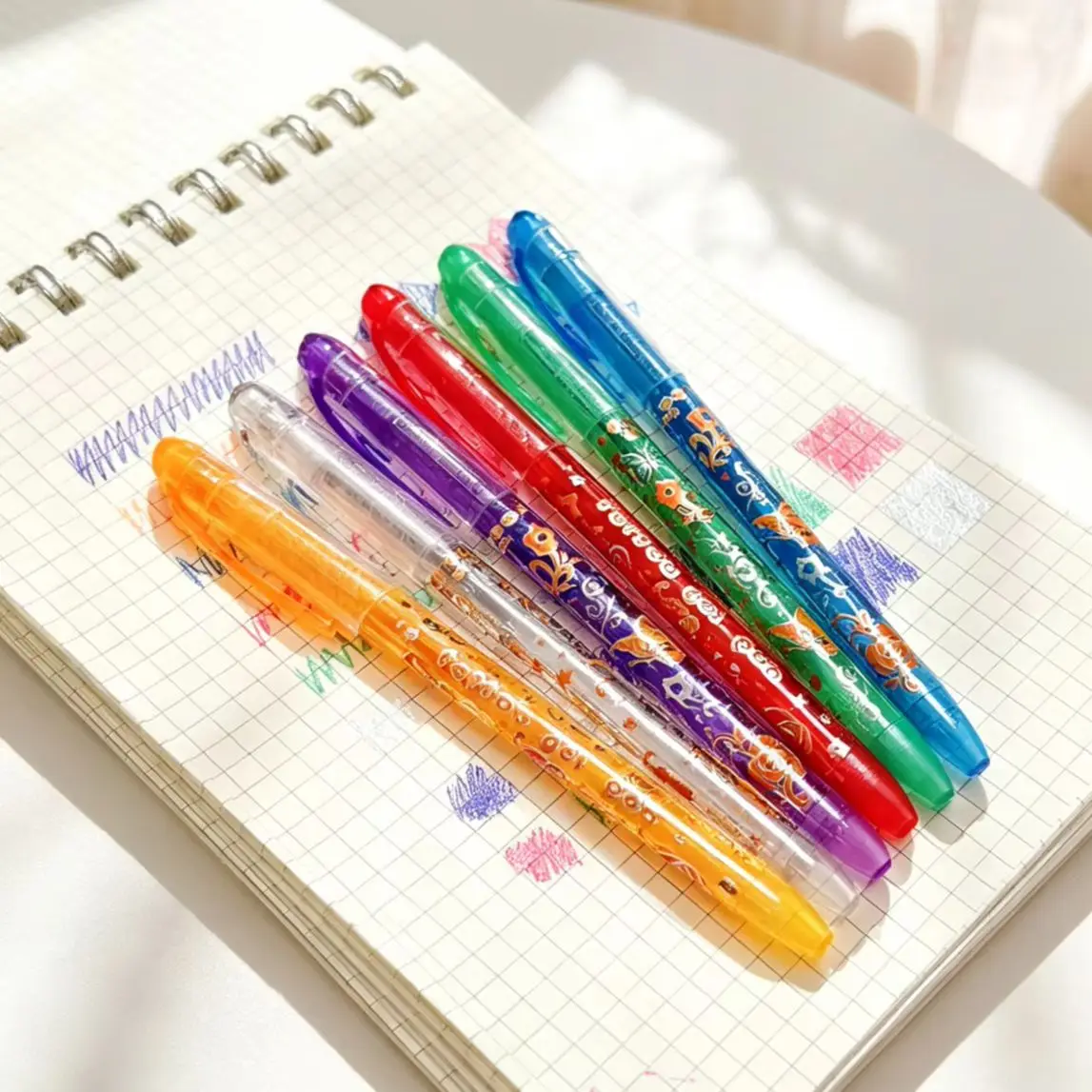 

6pcs Glitter Gel Pens, Shining Pen Detachable Marking Pen, Long-lasting, Ideal For School & Office Supply