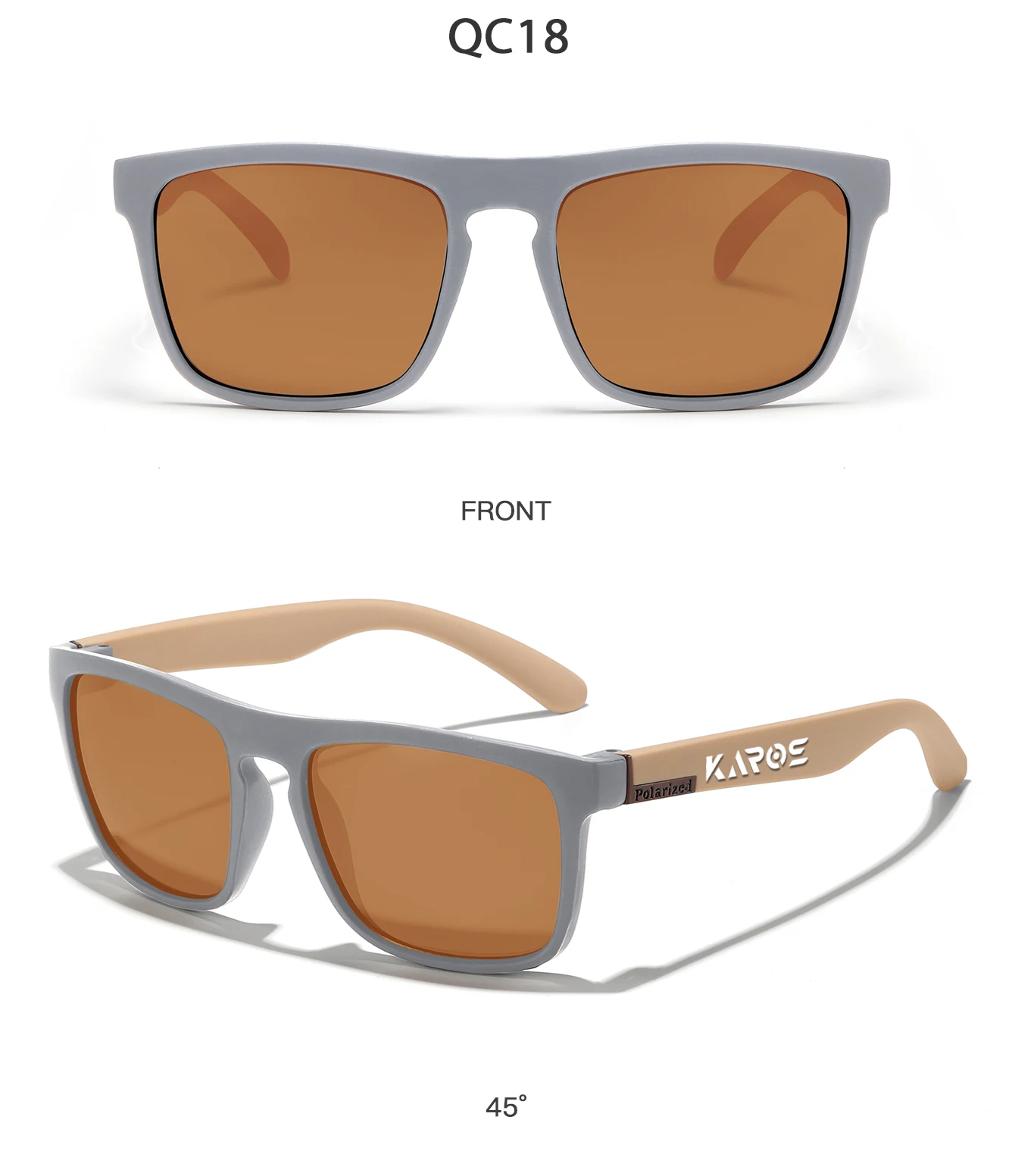 KAROS 2 Stück modische polarisierte Sportbrillen für Männer und Frauen, stilvoll, Camping, Wandern, Radfahren, Laufen, UV400-Schutz, Sonnenbrille YZ24 – Detail 7