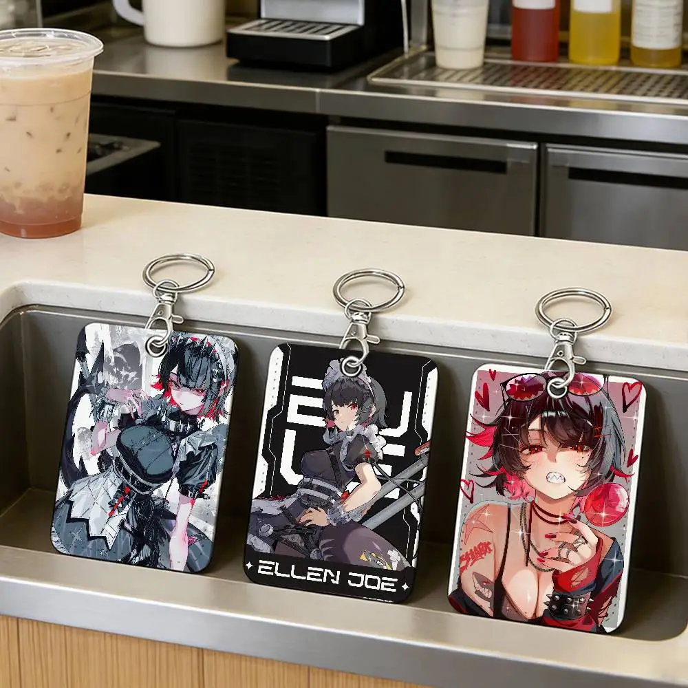 

Держатель для карт Zenless Zone Zero Ellen Joe, подходит для банковских карт, карт метро, автобусных карт, карт доступа, защитный чехол с брелоком