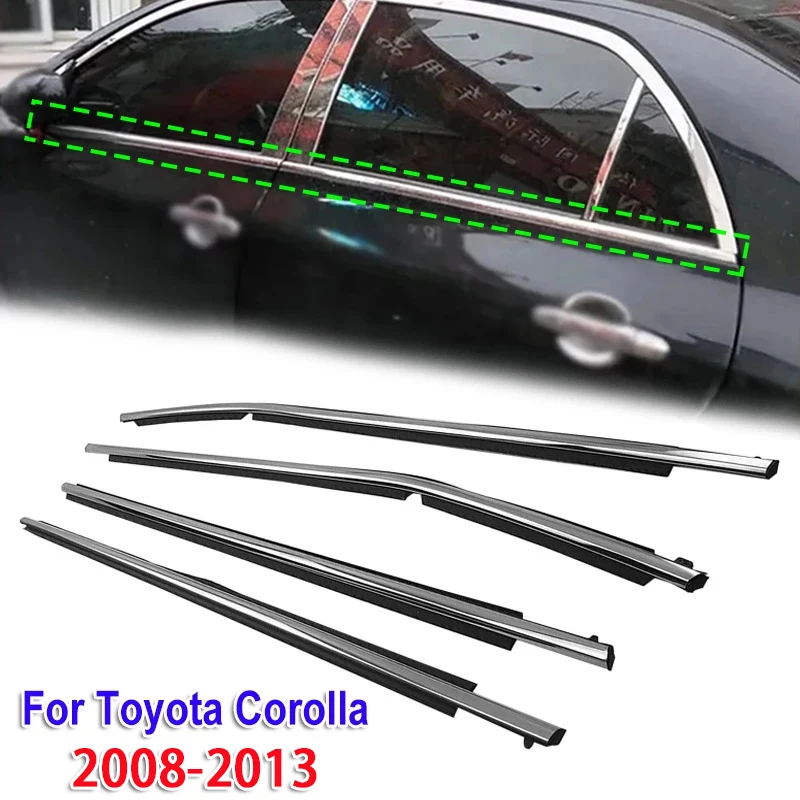 

4pcs Car Window Glass Sealed Strip Side Window Wheatherstrip for Toyota Corolla 2007-2014