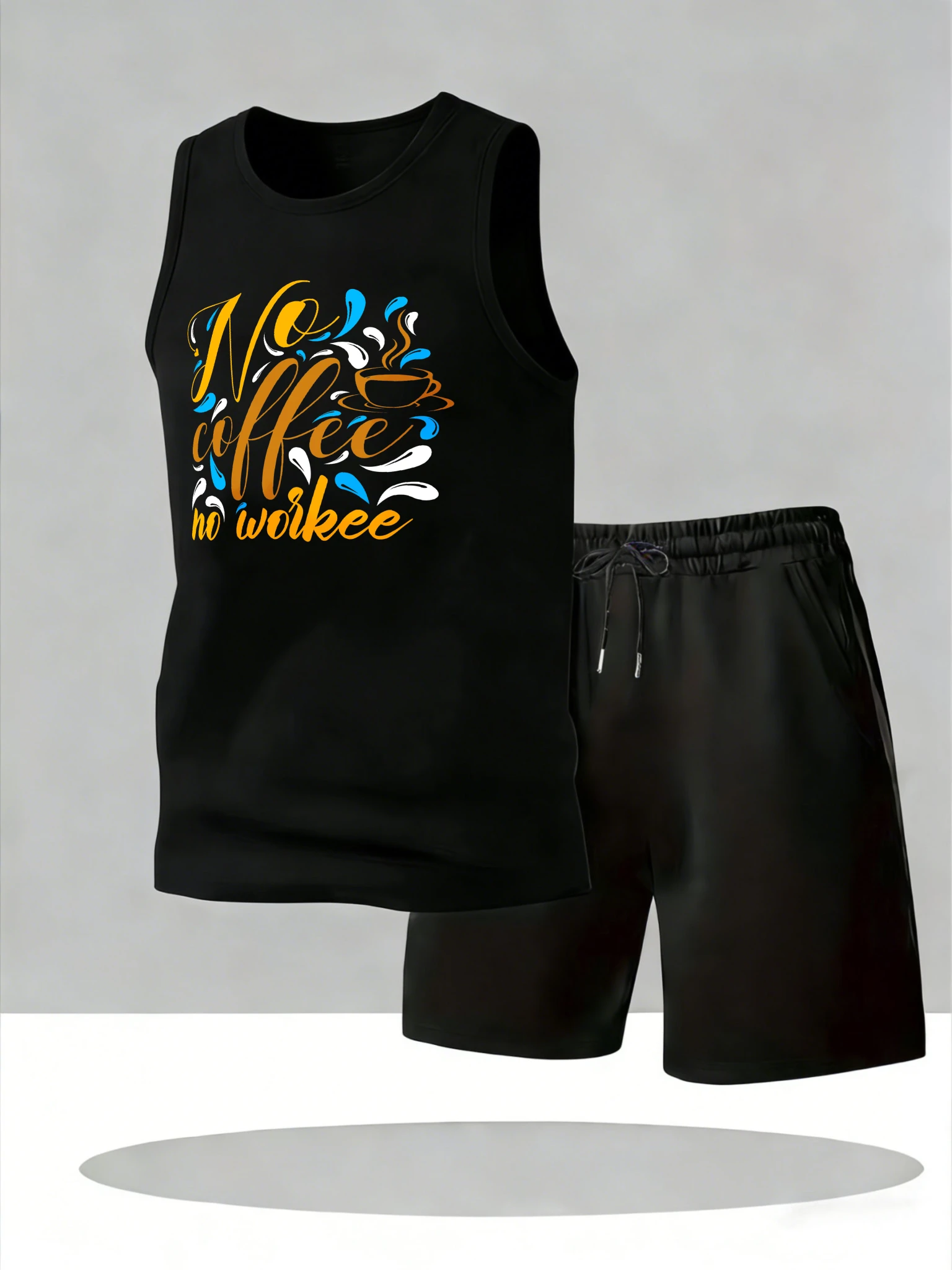 

Men's Tank Top Sets 2026 Summer Quick drying running jogging set Breathable Old money man seaside crewneck sports oversize