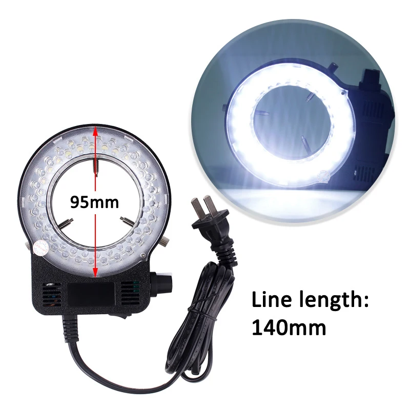 Adjustable Black or White LED Ring Light Illuminator Lamp For Industry Stereo Video Camera Trinocular Microscope Lens Magnifier