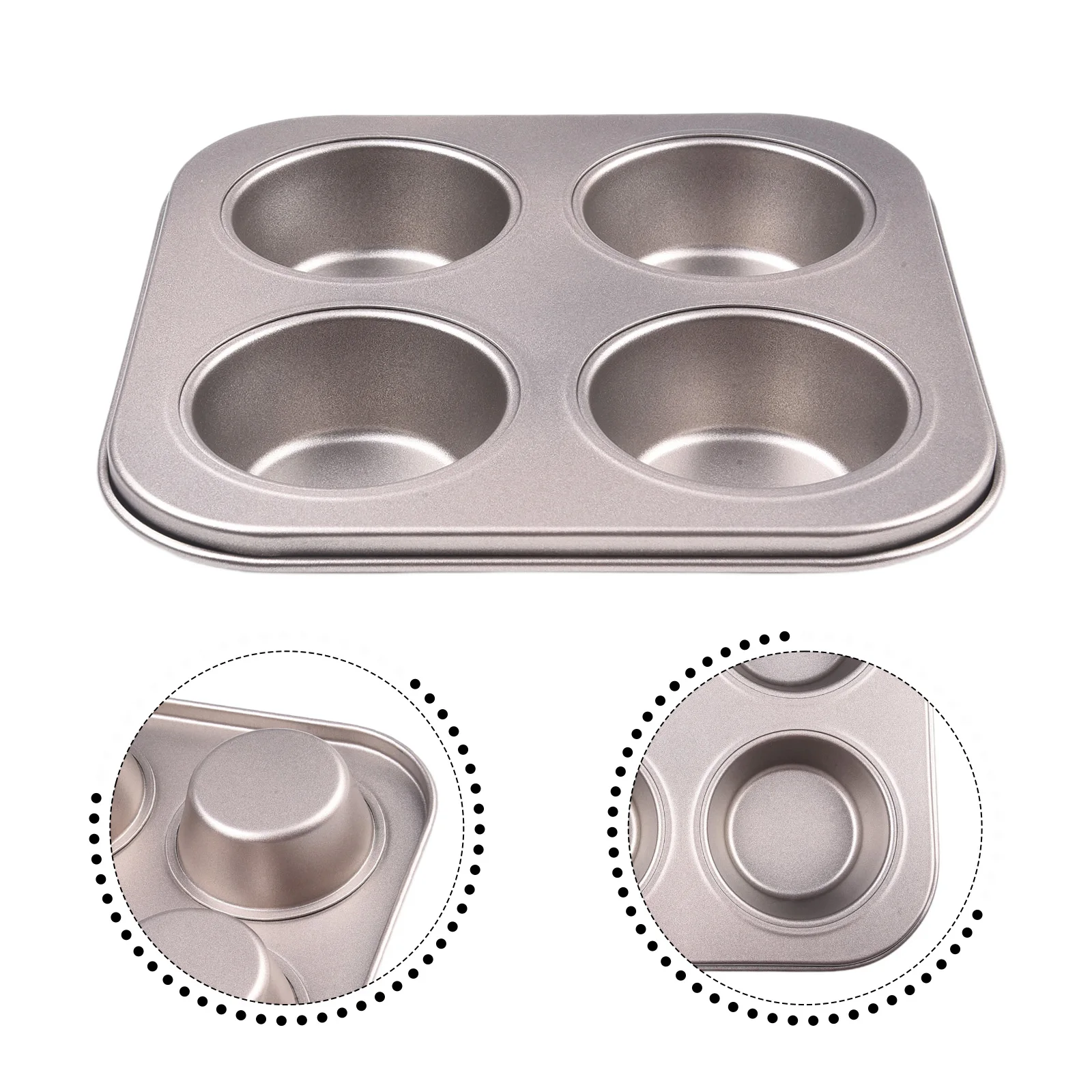 Silicone Muffin Baking Pan with Nonstick Coating 4 Cup Oven Safe Tray for Cupcakes Cakes Easy to Clean Reusable Cake Molds