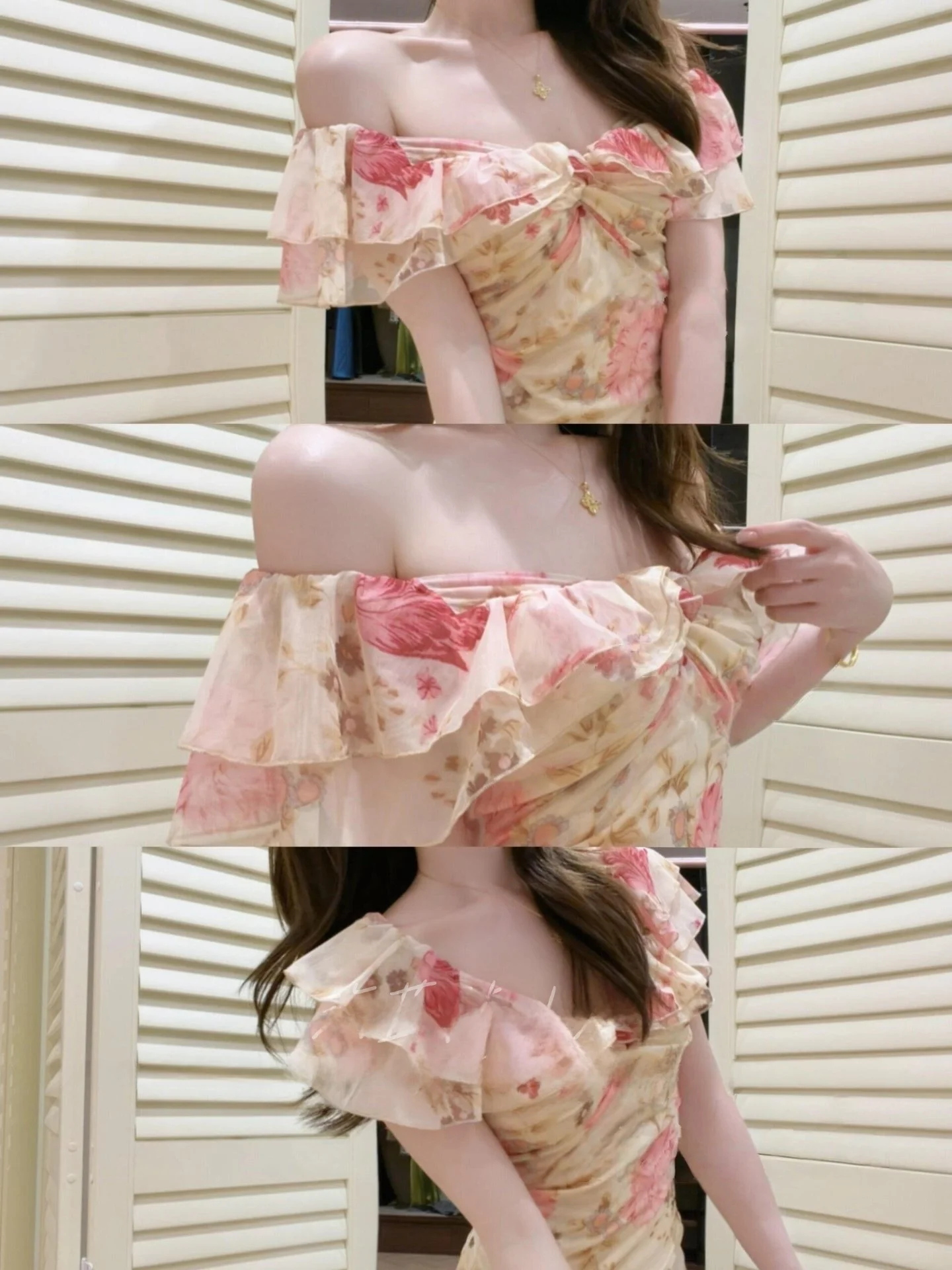 

Pure Desire Knotted Lace Trim One Shoulder Short Sleeve Women's Slim Fit Beautiful Small Size Baring Top Casual Style Shirts