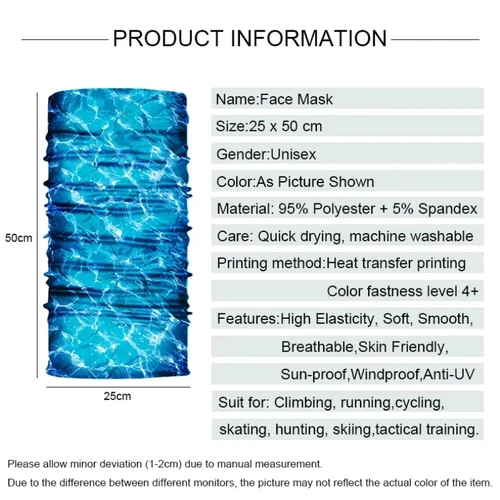 Imagen 2 del producto Máscara de cara de ciclista, bufanda para montar, polaina transpirable con estampado de calavera para el cuello, Bandana para mujer, diadema, redecilla, máscara para senderismo, pasamontañas